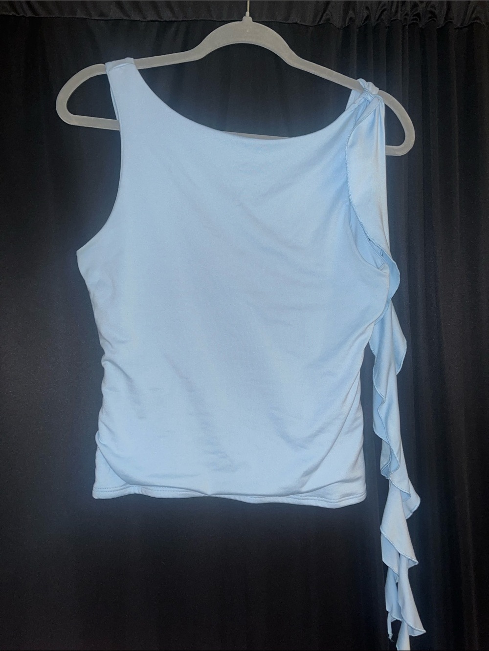 Light Blue Tank with Ruffle